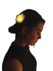 Rainbow LED Hair Clips (3) - Light-Up Rose, Glow-n-Dark Flower, Favor, Coachella