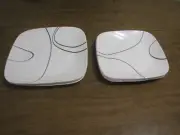 CORELLE SIMPLE LINES DINNER & LUNCHEON PLATES LOT OF 8 NEW
