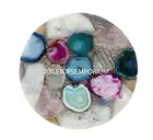 Mix Agate Organic Edge Side, Sofa, Center, Coffee Table Top, Agate Stone Coffee