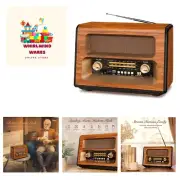 Large Retro Vintage Radio Bluetooth, 15W Crystal Clear Speaker AM FM SW, Supp...
