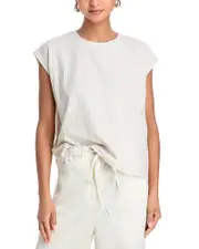 Eileen Fisher Textured Stretch Rib Round Neck Top