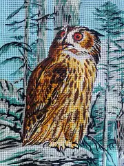Needlepoint tapestry painted canvas 40.148 - Owl (16"x20") GobelinL