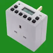1x Digital Mains Programmable LCD Plug Through Timer Switch, 12 / 24 Hour 7 Day