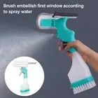 Window Cleaner with Rubber Squeegee Flexible Glass Home Kit 4-in-1 Multifunction