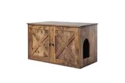 Pawz Enclosed Cat Litter Cabinet Box Brown
