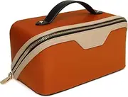[Alice Wheeler] London Train Case Luxury Train Case Travel Cosmetic Bag Faux Leather, Teal, M, Train Case