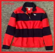 Victoria's Secret Pink Boyfriend Polar Fleece Half Zip Pullover Red Pepper M L