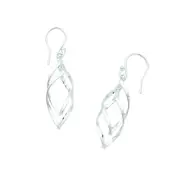 Sterling Silver Open Twist Drop Earrings