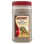 Masterfoods Herb & Spice Black Peppercorns Cracked Fine Seasoning 420g Bottle Bulk Size