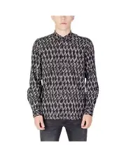 Antony Morato Geometric Print Shirt Long Sleeve - Shirts - Black -Size 46