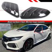 FOR 2016-21 HONDA CIVIC REAL CARBON FIBER ADD-ON MU STYLE SIDE MIRROR COVER CAPS