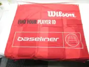 NEW PROMO ITEM: WILSON "BASELINER" DUAL SIDED HANGING NET BANNER. ~41" X ~41"
