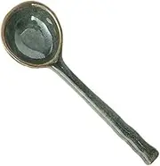 Spoons Kiln Change Ceramic Retro Soup Spoons Dessert Spoons, Dinner Spoon, Ice Cream Spoon, Porcelain Coffee Spoon, Set of 2 Tiny Spoon(Color:Green)