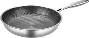 Cabilock Stainless Steel Wok Pan, Large Honeycomb Wok, Chinese Wok, 36 Cm Non-Stick Frying Pan for Stir-Frying & Cooking, Versatile Stainless Steel Cookware