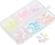 VALICLUD Colorful Nail Art Rhinestones Teardrop Gems Kit Durable Nail Accessories Portable Storage Box for Easy Carrying Fading Resistance