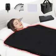 VEVOR Sauna Blanket for Detoxification, Portable Far Infrared Sauna for Home, PU Sauna Bag w/ Therapy Stones & Carbon Fiber Heating, 1-6 Level Adjust