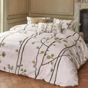 NNEDSZ Bedding House Van Gogh Plum Blossoms Sand Cotton Sateen Quilt Cover Set Q