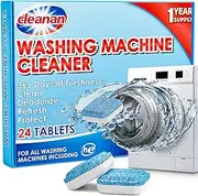 Washing Machine Cleaner Tablets - 24 Pack for Year-Round Deep Clean of Washer Machine, Suitable for HE, Top Load & Front Load Washer Cleaner, Grime & Build-Up, Septic Safe,Eco-Friendly