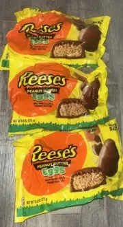 REESE'S Milk Chocolate Snack Sz Peanut Butter Eggs Easter Candy Bag 9.6 oz lot 3