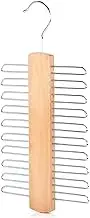 Tie Hanger for Closet,20 Hooks Space Saving Wooden Necktie and Belt Hanger - Space Saving Organizer for Men, Closet Organizers, Scarf Hanger, Belt Organizer 360 Degree Swivel for Wardrobes Pochy