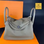 【台灣現貨】全新真品 HERMES LINDY 30 CM 18 大象灰 TC皮 銀釦 D刻 台灣專櫃證