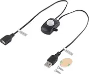 ElgnAura PIR Motion Detectors Switch with Infrared Human Body Sensor, 2A DC 5-24V Mini USB Interface for LED Strip Lighting, Ideal for Warehouses and Garages. (Black)