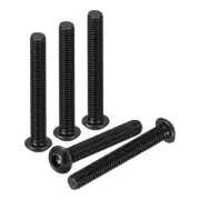 M6-1x45mm Button Head Socket Cap Screws 30Pack Carbon Steel Black