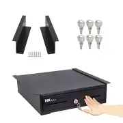 13" Heavy Duty Black "Push" Open Cash Drawer, 4B5C with Under Counter Mountin...