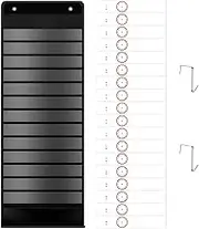ZLHETWT Daily Schedule Pocket Chart, Scheduling Pocket Chart, Kids Schedule Pocket Chart with 18 Reusable Erasable Cards Space Saving for Classroom Office Home Preschool (Black)