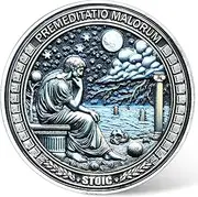 Stoic Challenge Coin – Premeditatio Malorum Design with Seneca Quote – Motivational Coin for Philosophy Enthusiasts and Collectors ﻿
