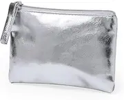 [HLMYER] Women Wallet Silver,Small Coin Purses for Women,Women's Coin Purses & Pouches,Mini Coins Purse,Leather Fashionable Portable Wallet with Zipper,for Carry Coins Keys Small Essentials, Silver, Urban