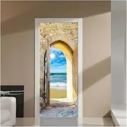 Door Stickers Door Frame Sea View DIY Door Stickers Home Decoration Wall Stickers Bathroom Art Mural Wallpaper (Size : 95x215cm)