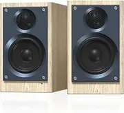 HOTMAY BS3 Active Bluetooth Bookshelf Speakers (Pair), 60W Hi-Fi Sound, aptX HD, Compact Wood Design Speaker for Home, Gaming and Desktop