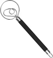 Guowall Stainless Steel Danish Dough Whisk with Non Slip Rubber Handle, Baking Mixer Tools for Cake Dessert, Bread, Pizza, Pastry Food Kitchenware Tool Baking Accessories