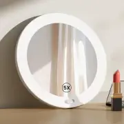 EMKE Cosmetic Mirror with Lighting with 5X Magnifying Mirror, White LED Makeu...