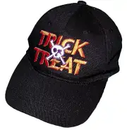 Black Halloween Trick Or Treat Black Skull Crossbones Snapback Baseball Cap Hat