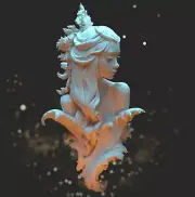 Fae in Prickly Leaves bust - 1/24 75mm scale resin model kit BM