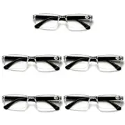 5 PK Mens Womens Unisex Half Clear Frame Reading Glasses Lightweight Readers