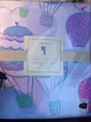 Pottery Barn Kids Twin Hot BALLOON Cotton Sheet Set Lavender Pink Green Blue