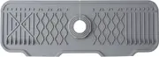 Sink Splash Guard 17 Inch, Silicone Sink Draining Mat Faucet Handle Drip Catcher Tray Sink Protectors Drying Mats Accessories for Kitchen Bathroom Organization, Grey