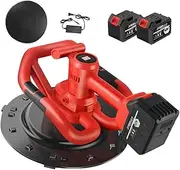 Cement Wall Smoothing Machine, Handheld Wall Plastering Machine with LCD Display, 9 Speeds Adjustable, Electric Drywall Sander for Wall Mortar Compaction Grinding and Finishing 2-Battery