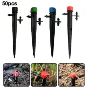 50*Adjustable Water Flow Irrigation Drippers Sprinkler Emitter Drip System