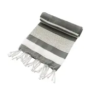 Cotton Rich Large Turkish Beach Towel with Tassels 80cm x 155cm Black