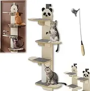 Door Hanging Cat Shelf, Door Hanger Mounted cat Ladder, Multi Level Hanging pet Shelf, Pet Jump Shelf, 4-Levels Over Climber for Indoor pet (PET-A, 150CM, 4)