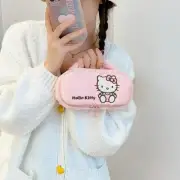 Sanrio Hello Kitty Cosmetic Brush Bag / Pencil Supply Bag Plush Pink Top Handle