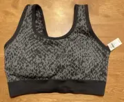 Aerie Offline Recharge Least Support Size XL Padding Gray Pattern Sports Bra