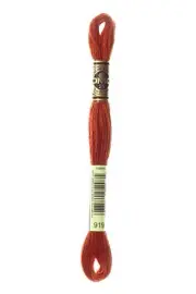 DMC - Color # 919 - (Terracotta Brown)-- Embroidery Floss -- Per Skein
