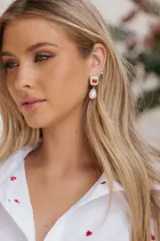 [PUP38] Rosalind Earrings - Gold/Pearl Gold