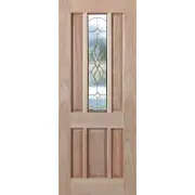 Woodcraft 2040 x 820 x 40mm Entrance Door Hamlett Gold Leadlight TG11CB