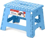 Folding Lightweight Plastic 9 Inch Foldable Step Stool, Non Slip Folding Stools